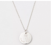 Diamonique Sterling Silver Birthflower "Marigold" Pendant Necklace. 16"